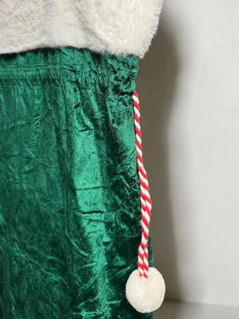 2 Pc Velvet Santa Sack Set Green Christmas Gift Bags Large Drawstring